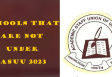 Schools That Are Not Under ASUU 2023 Schools That Are Not Under ASUU 2023